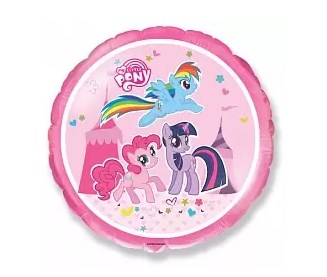 Шар (18''/46 см) Круг, My Little Pony, Лошадки в цирке