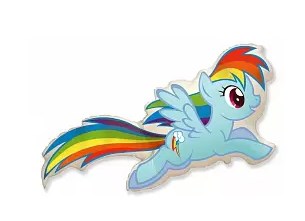 Шар (43''/109 см) Фигура, My Little Pony, Лошадка Радуга