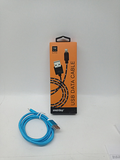 Дата-кабель Smartbuy USB - 8 pin, в коробке, NYLON, 1 метр, синий